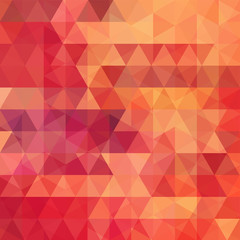 Triangle vector background. Can be used in cover design, book design, website background. Vector illustration. Red, orange colors.