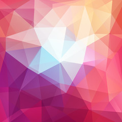 Abstract background consisting of pink, yellow, red, purple triangles. Geometric design for business presentations or web template banner flyer. Vector illustration