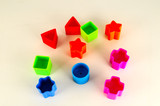 Close-up of colored geometreic plastic toy