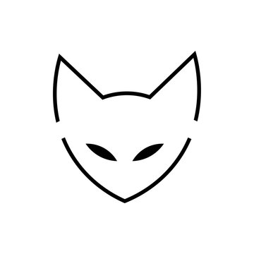 cat ninja illustration vector. Japan cat fox logo, icon