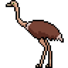 vector pixel art ostrich