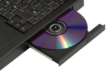 Old type laptop, isolated