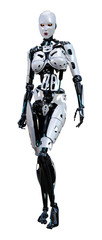 Obraz premium 3D Rendering Female Robot on White