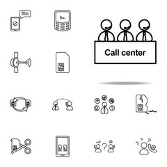 Call center operators icon. Telecommunication icons universal set for web and mobile