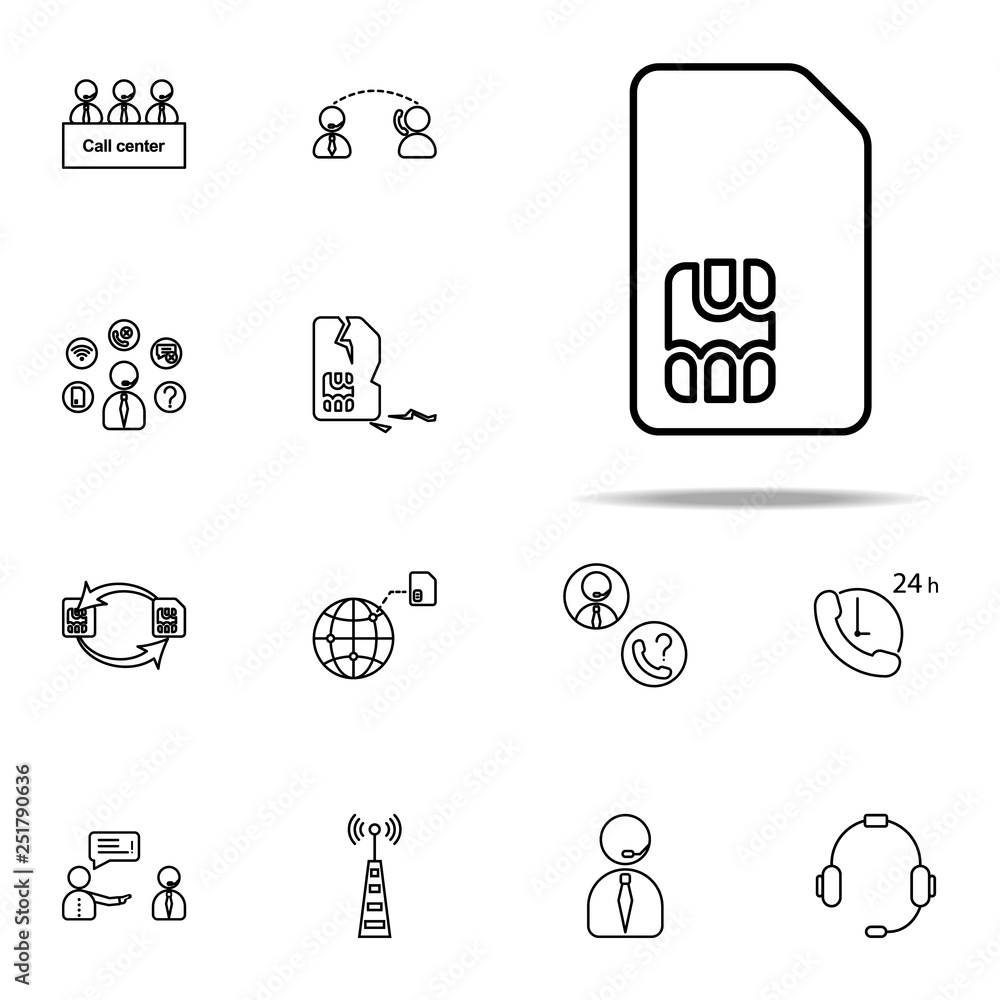 Poster sim card icon. telecommunication icons universal set for web and mobile