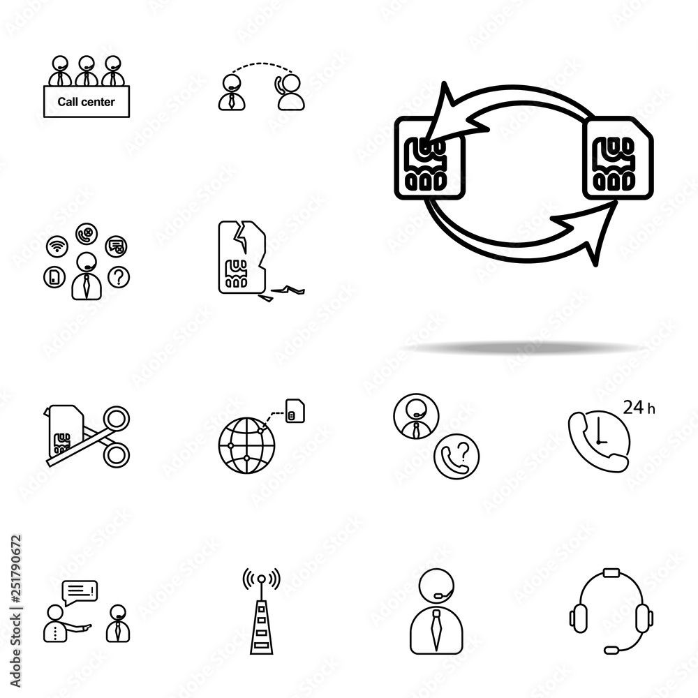 Poster sim card changing icon. telecommunication icons universal set for web and mobile