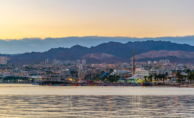 Sunset view of Eilat in Israel
