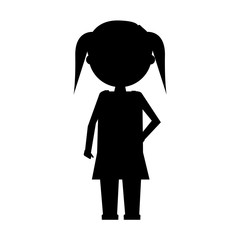 Girl icon in flat and solid color style. Vector illustration.