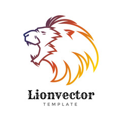 Lion shield logo design template. Lion head logo. Element for the brand identity, vector illustration.