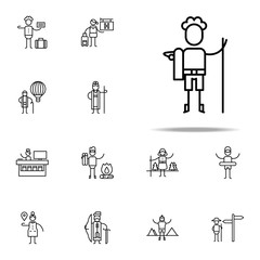 Hiker, boy icon. Travel icons universal set for web and mobile