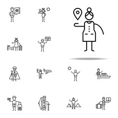 Map pointer, woman icon. Travel icons universal set for web and mobile