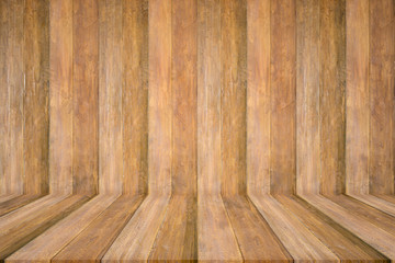 Wood room with panel and floor background