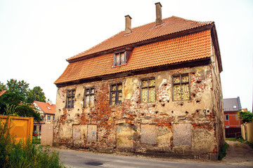 The old building has bricked windows.