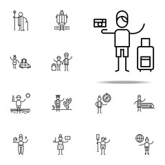 Tourist, man, camera icon. Travel icons universal set for web and mobile