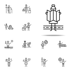 Fototapeta premium Tourist, map icon. Travel icons universal set for web and mobile