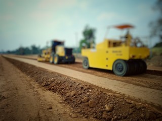 bulldozer at construction site