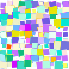 Bright colorful squares on a white background. 