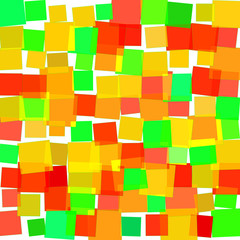 Bright colorful squares on a white background. 