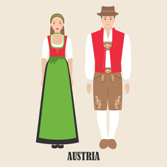 Obraz na płótnie Canvas Austrians in national dress