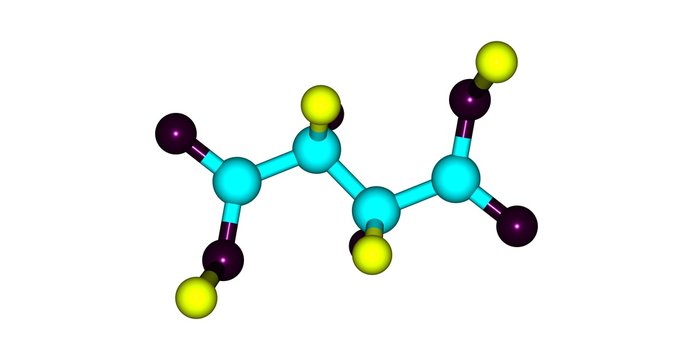 Tartaric acid molecular structure isolated on white