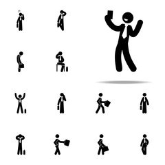 Naklejka premium businessman, photo, selfie icon. Businessmen icons universal set for web and mobile