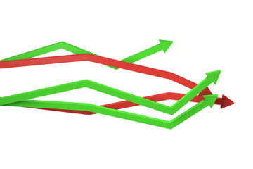 Financial Chart with Arrows