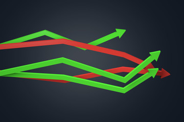 Financial Chart with Arrows