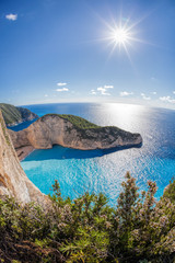 Navagio beach with shipwreck on Zakynthos island, Greece
