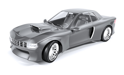 Obraz na płótnie Canvas Muscle car. 3d illustration isolated on white.