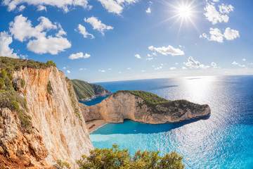 Navagio beach with shipwreck on Zakynthos island, Greece