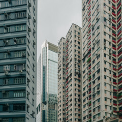 Detail of older high rise apartment living in Hong Kong Island