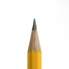 yellow pencil tip close up isolated on white background with clipping path.