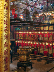 Interior of the main hall of Man Mo Temple, Sheung Wan, Hong Kong - 251802656