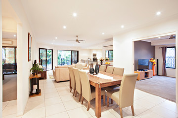 Living room near dining area