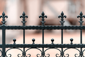 Metal wrought iron fence
