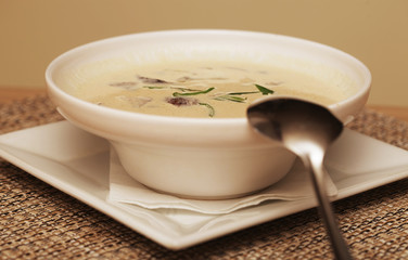 miso soup in white dish