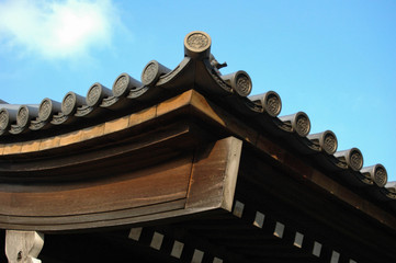 roof with Japanese tile and sky.