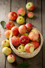 Ripe apples in a basket