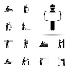 blueprint, plan worker icon. Construction People icons universal set for web and mobile