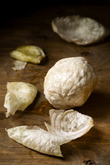 sour cabbage in a barrel