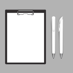 Blank empty clipboard mockup flat and solid color design. Illustrated vector - Vector