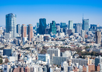 Fototapeta na wymiar 東京　港区周辺の高層ビル群