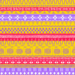 Colorful geometric african tribal seamless pattern, vector