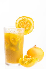 Juice of lulo, Colombian tropical fruit - Solanum quitoense