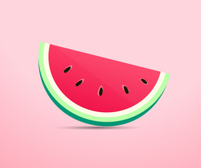 Vector of Watermelon with a bite with smooth color tone of red, green and pink. Creative and Modern design in EPS10 vector illustration.