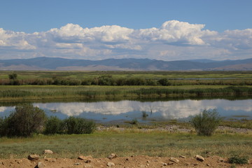 Siberian river Barguzin in the upper summer day
