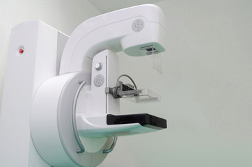 operating room with Mammography X-Ray System Machine in hospital, laboratory, cancer and disease...