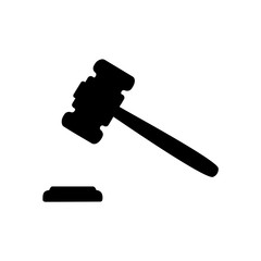 Judge or auction hummer. Flat style icon. Vector illustration
