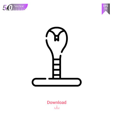 Outline snake icon isolated on white background. Line pictogram. Graphic design, mobile application, old Egypt icons, logo, user interface. Editable stroke. EPS10 format vector illustration