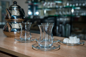 Turkish Tea Glasses And Tea Pots